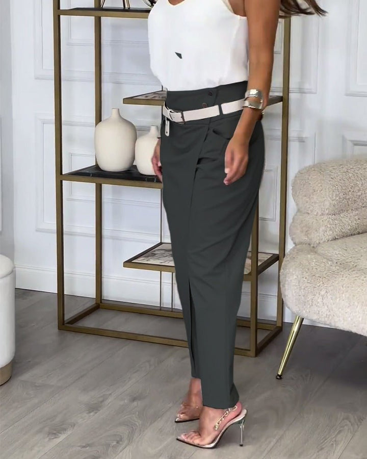 Bree | Patchwork Pants with Belt