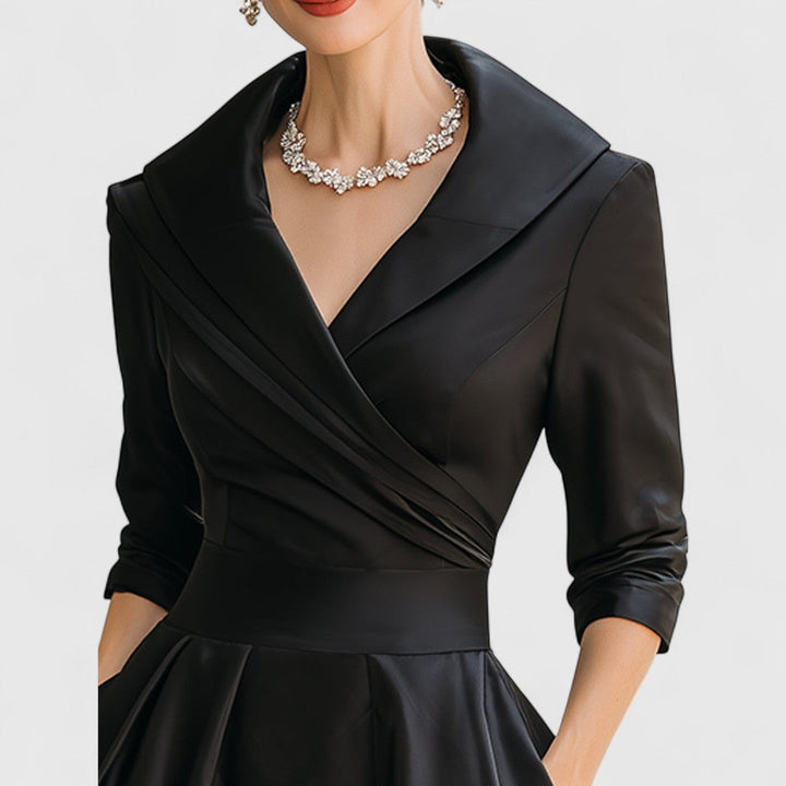 Rosalie™ | Elegante midi-jurk met subtiele glans