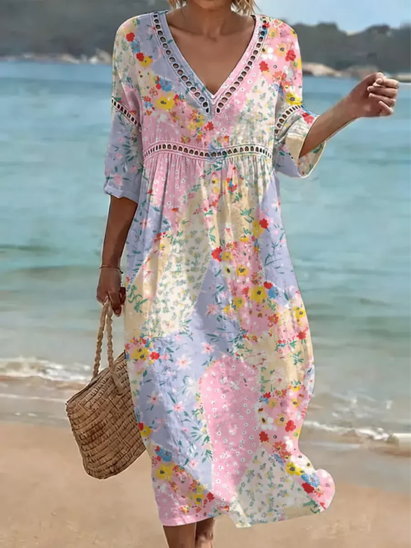 Clara™ | Floral Patchwork Dress