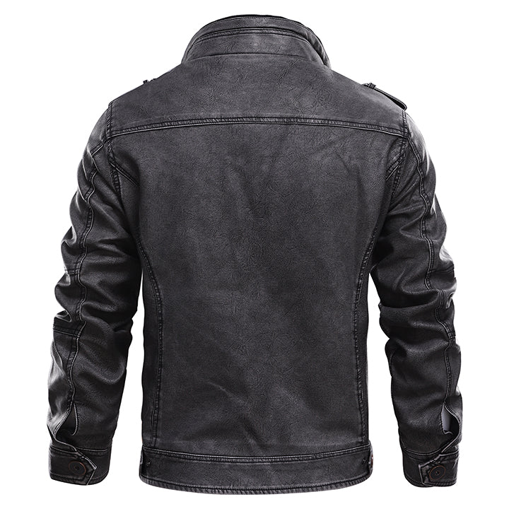 Brad | Collared Leather Jacket