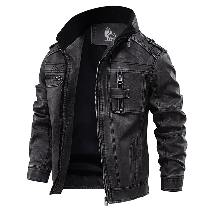Brad | Collared Leather Jacket