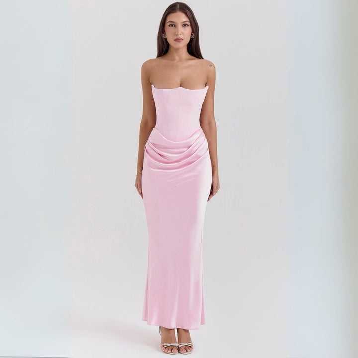 Vivienne | Sculpted Strapless Evening Maxi Dress