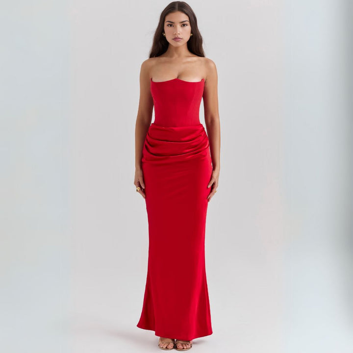 Vivienne | Sculpted Strapless Evening Maxi Dress