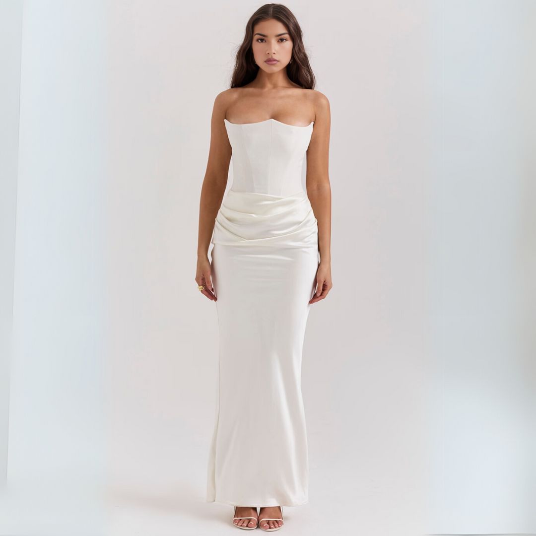 Vivienne | Sculpted Strapless Evening Maxi Dress