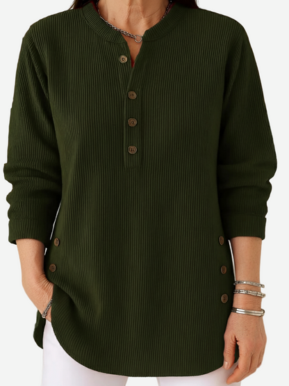 Edith™ | Lange mouwen effen gebreide trui